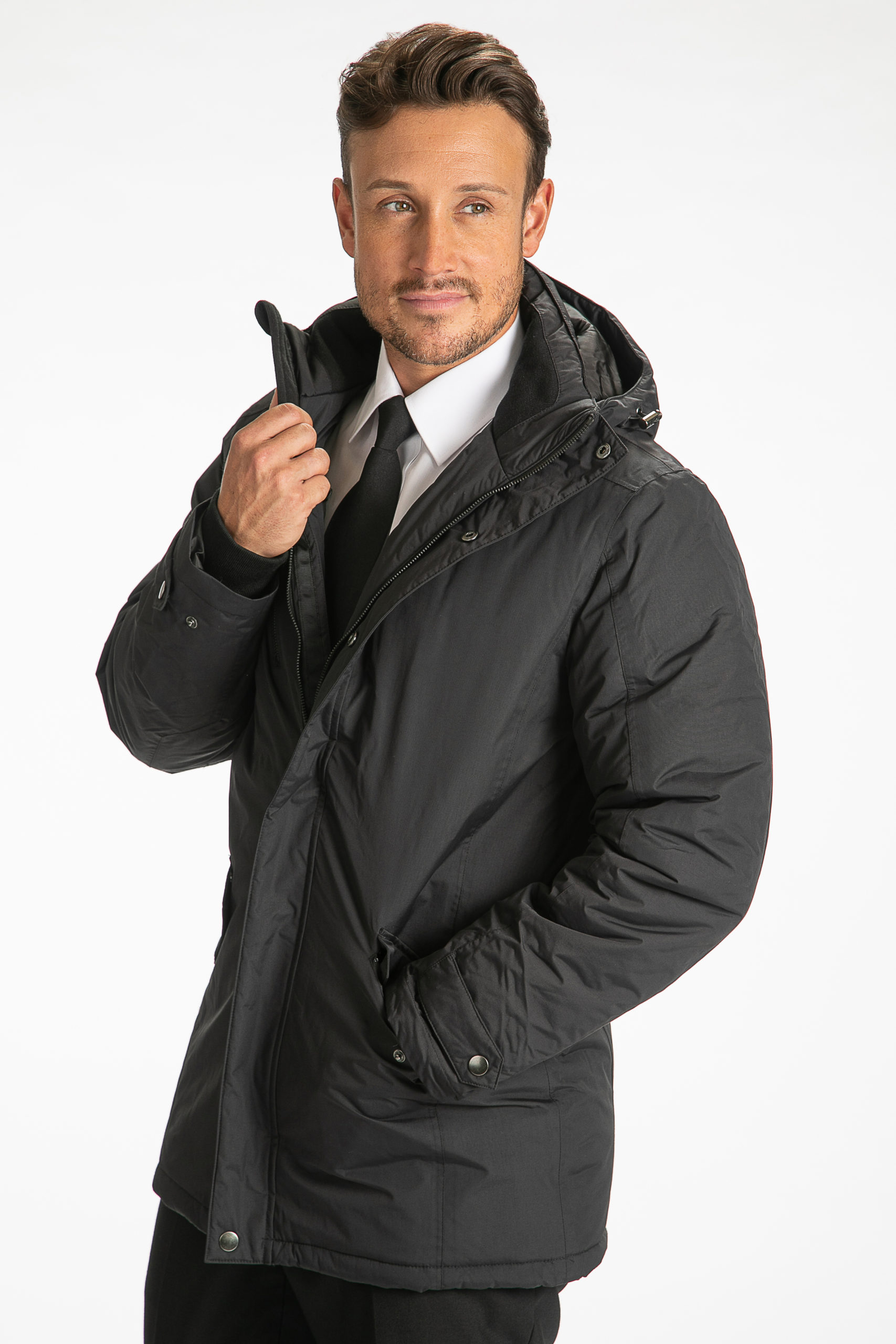 The AAC winter coat available in black only - Armstrong Aviation Clothing