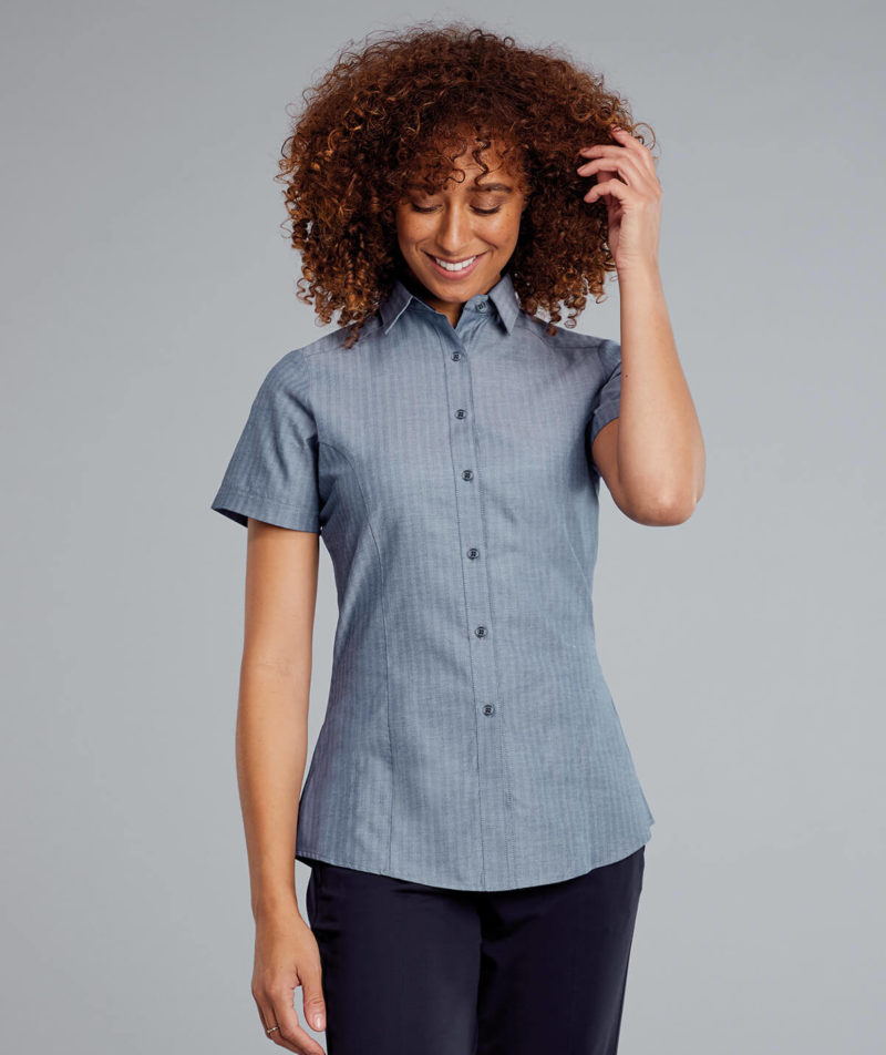 Faith Herringbone Long / Short Sleeve Blouse - Armstrong Aviation Clothing